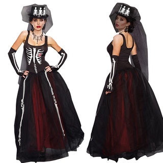 New Ghost festival costume Real shot skeleton corpse bride costume Halloween game costume role-playing uniform quality assurance DV7D