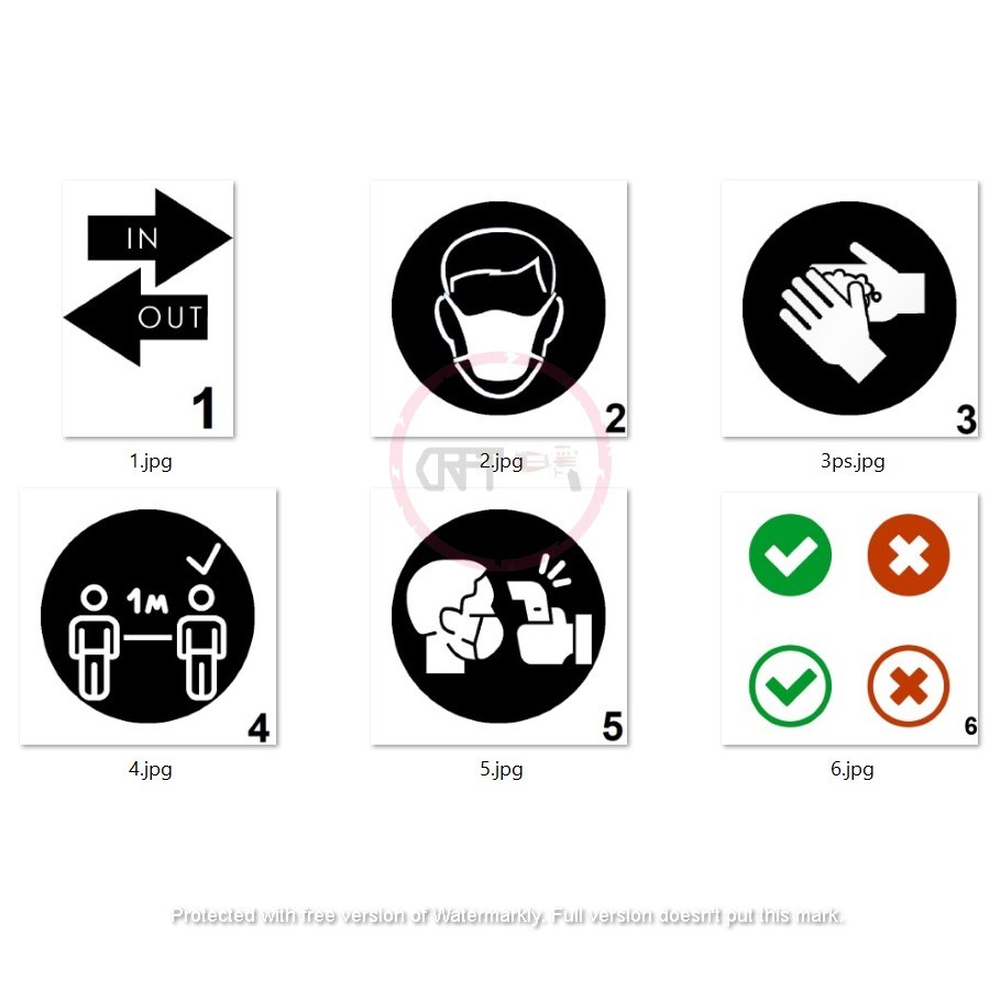 CFS44b MCO PKP SOP Covid19 Covid-19 โลโก้ Kedai Shop Stiker สติกเกอร์ตัดไวนิล Decal Stripes