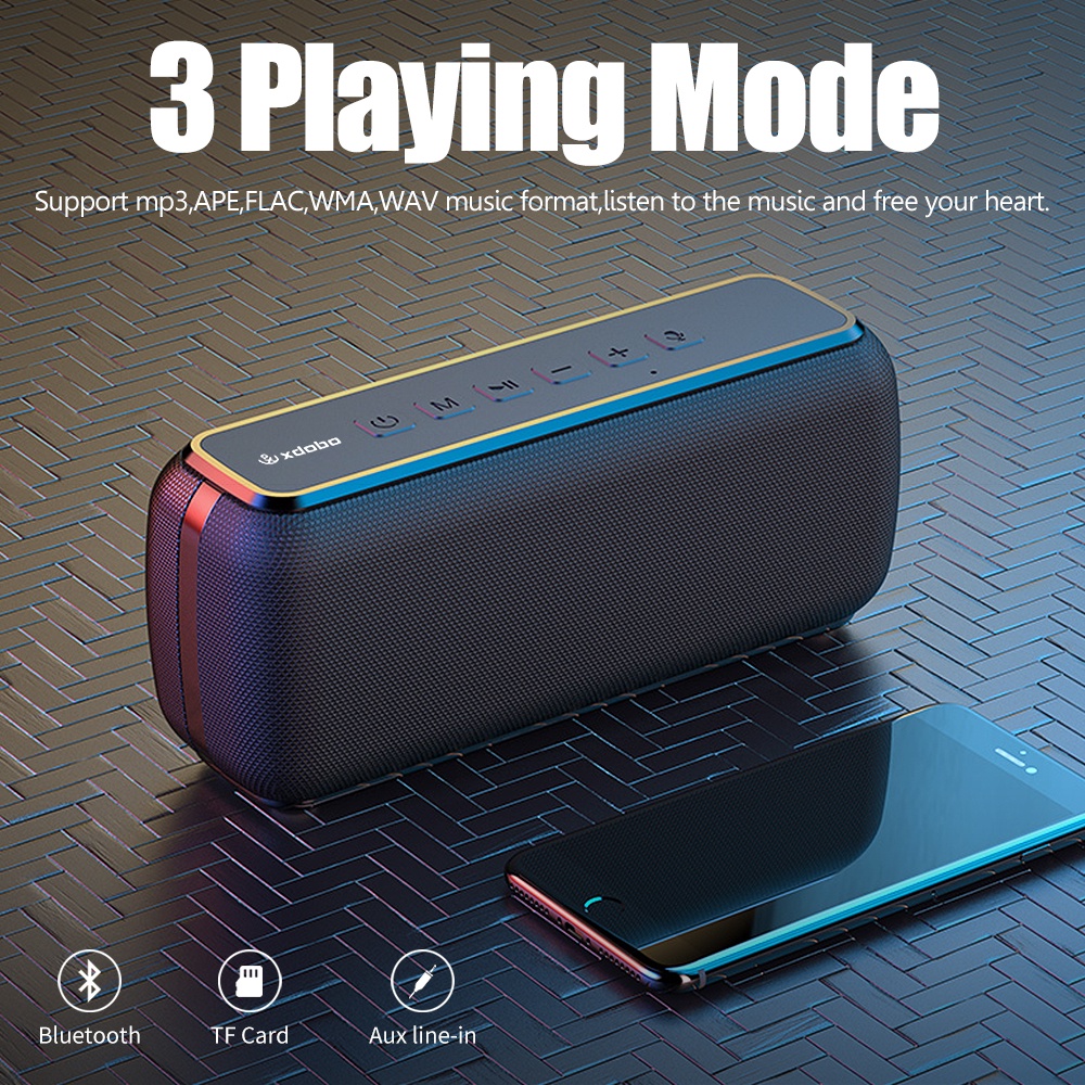 Xdobo X8 ลําโพงบลูทูธ 5.0 60W เสียงเบสหนัก พร้อมลําโพง IPX5 กันน้ํา 360° ผู้ช่วยเสียงเซอร์ราวด์