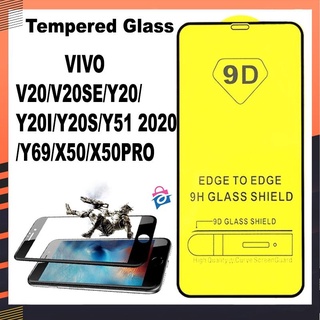 ฟิล์มกระจกนิรภัยกันรอยหน้าจอ แบบเต็มจอ 5D 9D 21D 29D สําหรับ Vivo V20 V20SE Y20 Y20I Y20S Y51 2020 Y69 X50 X50PRO