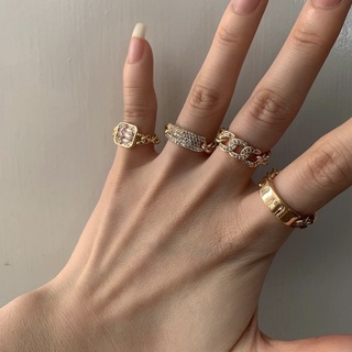 RHINESTONES GOLD RINGS