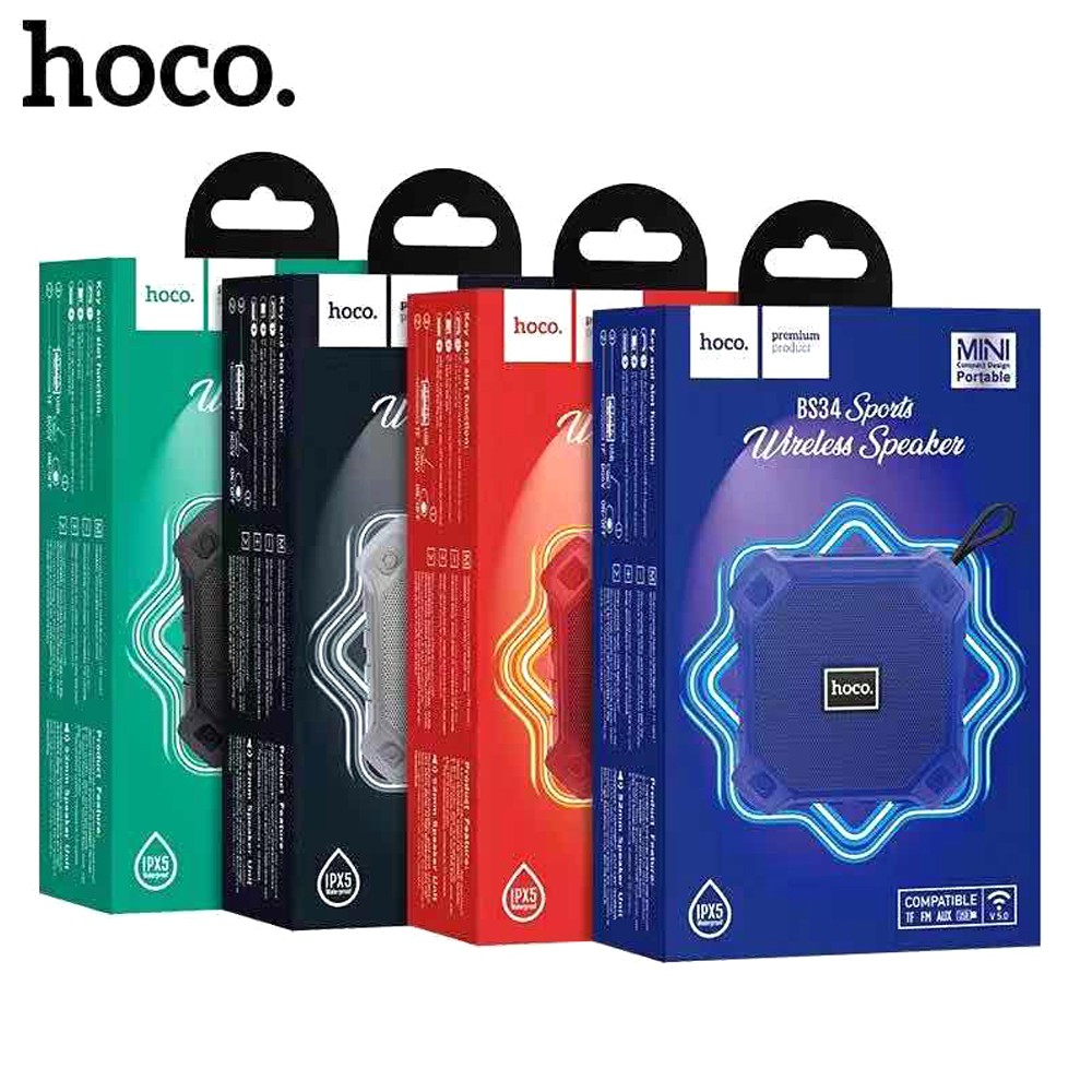 Telecorsa Bluetooth Speaker HOCO BS34 (Wireless Speaker) Assorted Colors Model BS-34-Wireless-Sport-Speaker-07A-RI