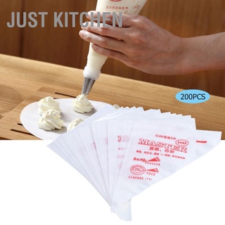 Just Kitchen 200pcs Disposable Piping Bag Pastry Icing Fondant Cake Cream Decorating Tool