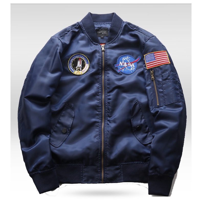 นาซ่า MA1 Bomber Jacket เบสบอล แจ็คเก็ตหลวม แจ็คเก็ต Wind Coat