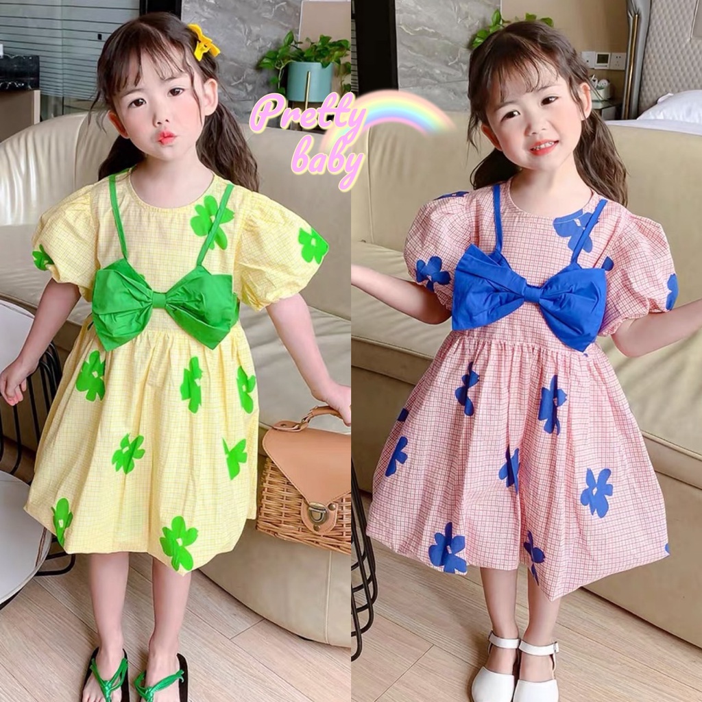 PRETTY BABY ชุดเดรสเด็ก กระโปรงเด็ก ลายดอกไม้(293)