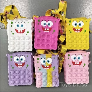 ใหม่ กระเป๋าสตางค์ กระเป๋าเป้สะพายหลัง ซิลิโคน ลายยูนิคอร์น ป๊อปอิท SpongeBob SquarePants Pop It