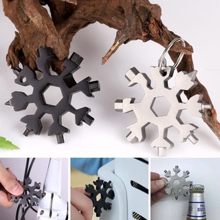 🔥ลด 50% ใส่โค้ด INCLZ11🔥 ประแจ อเนกประสงค์ รูปเกล็ดหิมะ18in1 Toolkit EDC Snowflake Wrench Tool