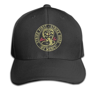 หมวกเบสบอล ลาย Cobra Kai Strike Hard Strike First No Mercy สไตล์เกาหลี สําหรับผู้ชาย ผู้หญิง