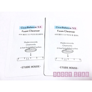 Etude House Cica Balance 5.5 Foam Cleanser 4ml.  โฟมล้างหน้า อีทูดี้ เจลล้างหน้า อีจูดี้