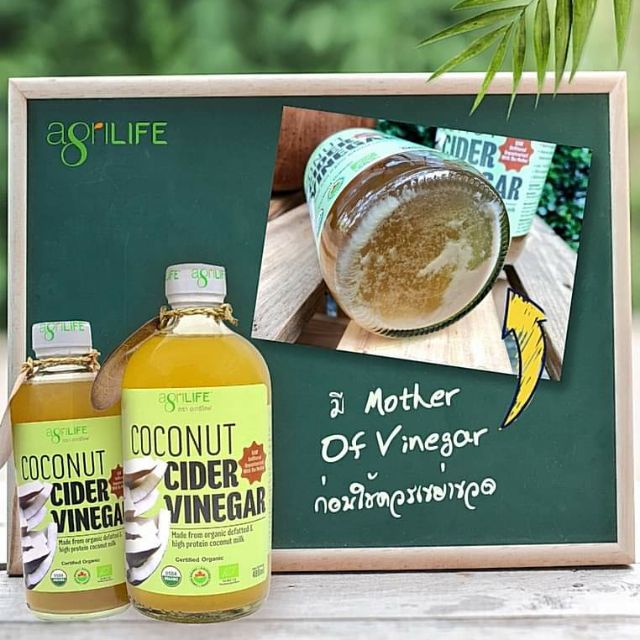 AgriLIFE Coconut Cider Vinegar (ccv) น้ำส้มสายชูหมักจากมะพร้าว ขนาด 240ml และ 480ml คีโต