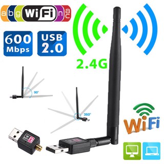 พร้อมส่ง เสาแรง ตัวรับ ตัวดูด วายฟาย 600Mbps USB WiFi Wireless Window Linux IOS