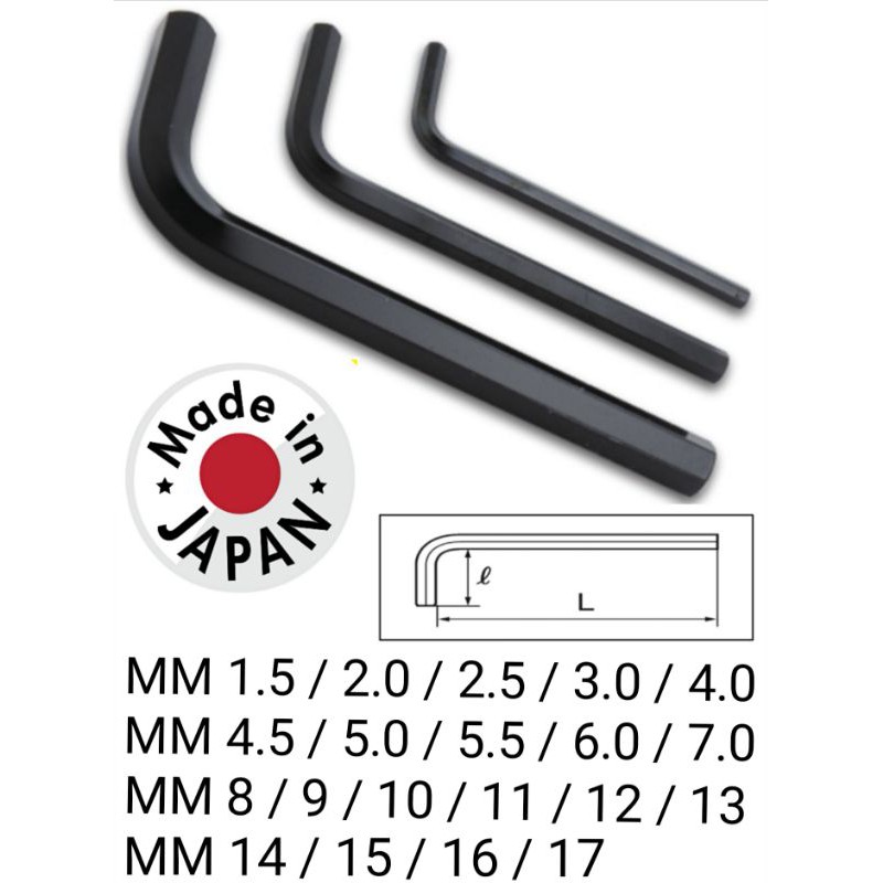 1.5MM-17MM Hex Allen Key 1.5mm2mm2.5mm3mm4mm4.5mm5mm5.5mm6mm7mm8mm9mm10mm11mm12mm13mm14mm15mm16mm17m