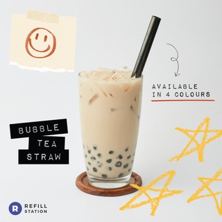 Refill Station - หลอดสเตนเลสหลายขนาด ใช้ซ้ำได้ หลอดชาไข่มุก เป็นมิตรกับสิ่งแวดล้อม for standard, smoothie, bubble tea