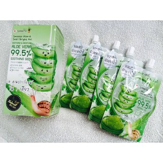 💥พร้อมส่ง | ถูก | ของแท้💯 Smooto Aloe-E Snail Bright Gel เจลว่านหางจระเข้ สมุโตะ  สมูทโตะ อโล เจล (4ซอง/1กล่อง)