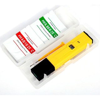 (พร้อมส่ง) เครื่องวัดค่าpH น้ำ พร้อมผงคาดิเบท 2ซอง (พร้อมกล่อง) PH Meter