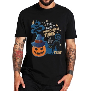 เสื้อยืดโอเวอร์ไซส์เสื้อยืด พิมพ์ลาย ItS The Most Wonderful Time Halloween แฟชั่นฤดูร้อน สําหรับผู้หญิงS-3XL