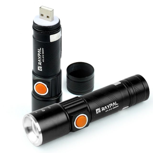 ไฟฉาย ความสว่างสูงซูมได้ ชาร์จผ่าน USB APL-616 19000W รุ่น LEDLight