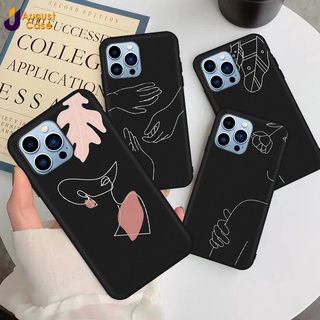 เคสโทรศัพท์ซิลิโคน TPU แบบนิ่ม ลายธีมมินิมอล สีดํา สําหรับ Realme 3 5 Pro 5i 5s 6i Realme 8i 9i 6 Pro 7 Pro 8 Pro V13 Q Narzo 30