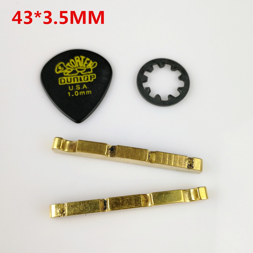 HS-1 ชิ้นทองเหลืองแข็งโลหะไฟฟ้าเบสอ่อนนุชสําหรับ P & Jazz Electric Bass Guitar - ขนาด 43*3.5 mm