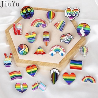 Lgbt เข็มกลัด รูปการ์ตูนไดโนเสาร์ สายรุ้ง เมฆ สายรุ้ง ท่าทาง ของขวัญเครื่องประดับ สําหรับเสื้อเชิ้ตเพื่อน เกย์