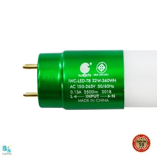 IWACHI ชุดหลอดไฟ LED พร้อมราง T8 22W (ขาสปริง) แบบยาว หลอดไฟนีออนพร้อมราง LED ฟลูเซ็ท LED (1 ชุด)