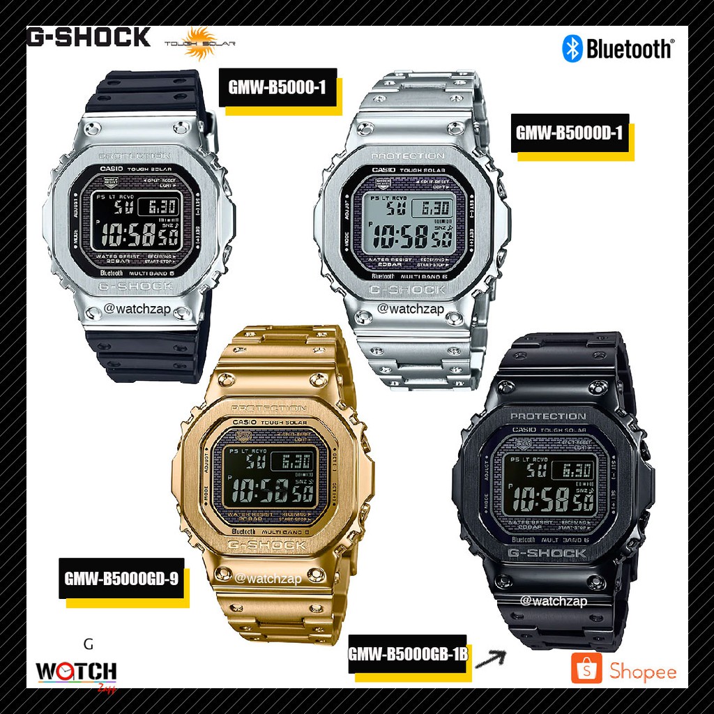 Casio G-Shock Bluetooth นาฬิกาข้อมือผู้ชาย สายเรซิ่น รุ่น GMW-B5000-1 GMW-B5000D-1 GMW-B5000GD-9 GMW-B5000-GD-1