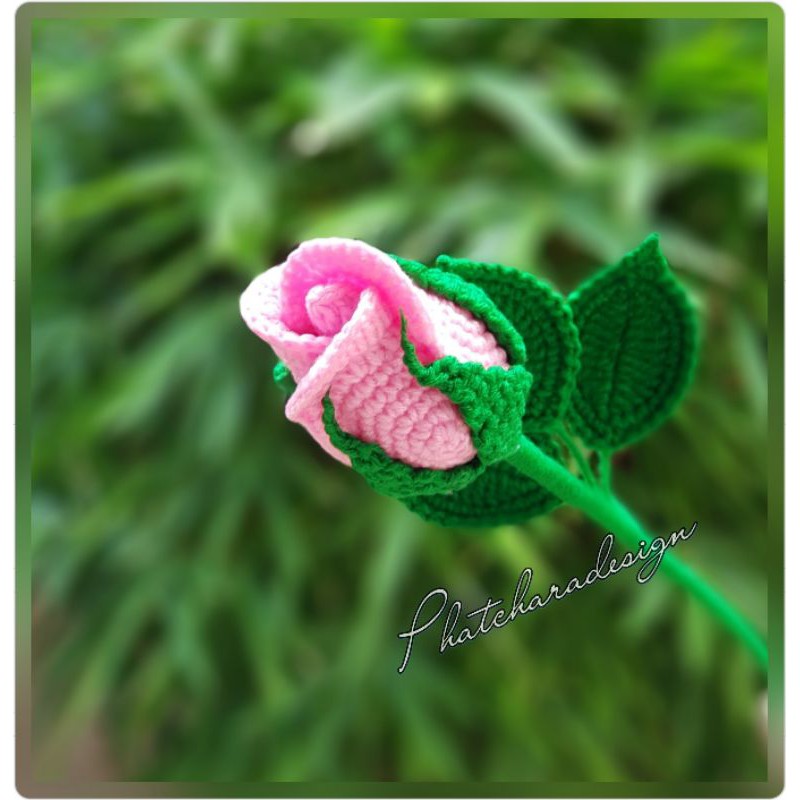 ดอกกุหลาบวาเลนไทน์🌹ดอกกุหลาบไหมพรม ดอกกุหลาบโครเชต์ ดอกกุหลาบวาเลนไทน์🌹💗พร้อมส่ง💗 - รูปที่ 5