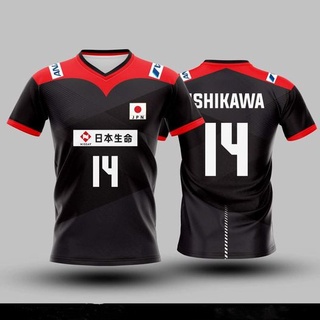 2021 โตเกียวโอลิมปิกเกมส์ 2020 ญี่ปุ่นวอลเลย์บอล JERSEY Ishikawa Yuki เบอร์ 14 Casual ขนาดใหญ่ผู้หญิงผู้ชาย TShirt JERSEY