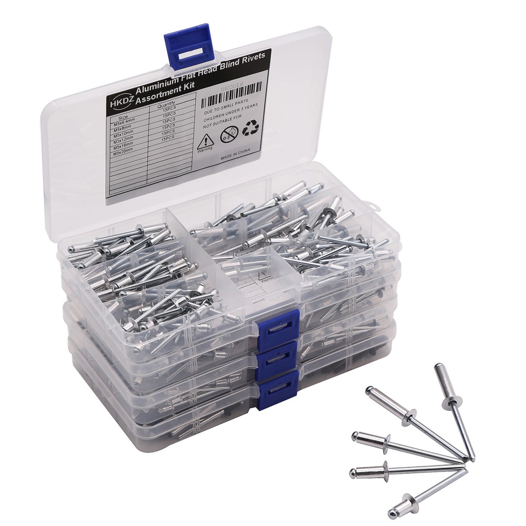 Aluminium Dome Peel Back Pop Rivets Countersunk Head 2.4/3 มม.4 มม.5 มม.ชุด