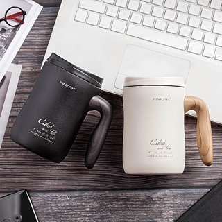 PINKAH แก้วmug เก็บความร้อน/เย็น 470ml สแตนเลสเบอร์316L สูญญากาศ 2 ชั้น