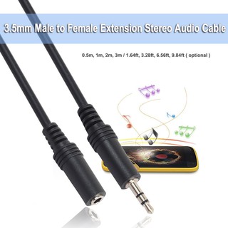 0.5m/1m/2m/3m 3.5mm Male to Female Extension Stereo Audio Cable Cord