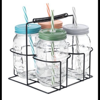 MALLEMUK ชุดแก้วน้ำพร้อมฝาปิด (4ชิ้น) Drinking Glass Set of 4