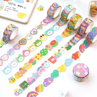 🌟100PC Tiny Tape Sticker Roll สติ๊กเกอร์ตกแต่งน่ารัก สติ๊กเกอร์ม้วน 100 ชิ้น