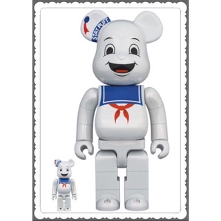 (ของแท้) BE@RBRICK STAY PUFT MARSHMALLOW MAN WHITE CHROME Ver. 100％ &amp; 400％  (Bearbrick)