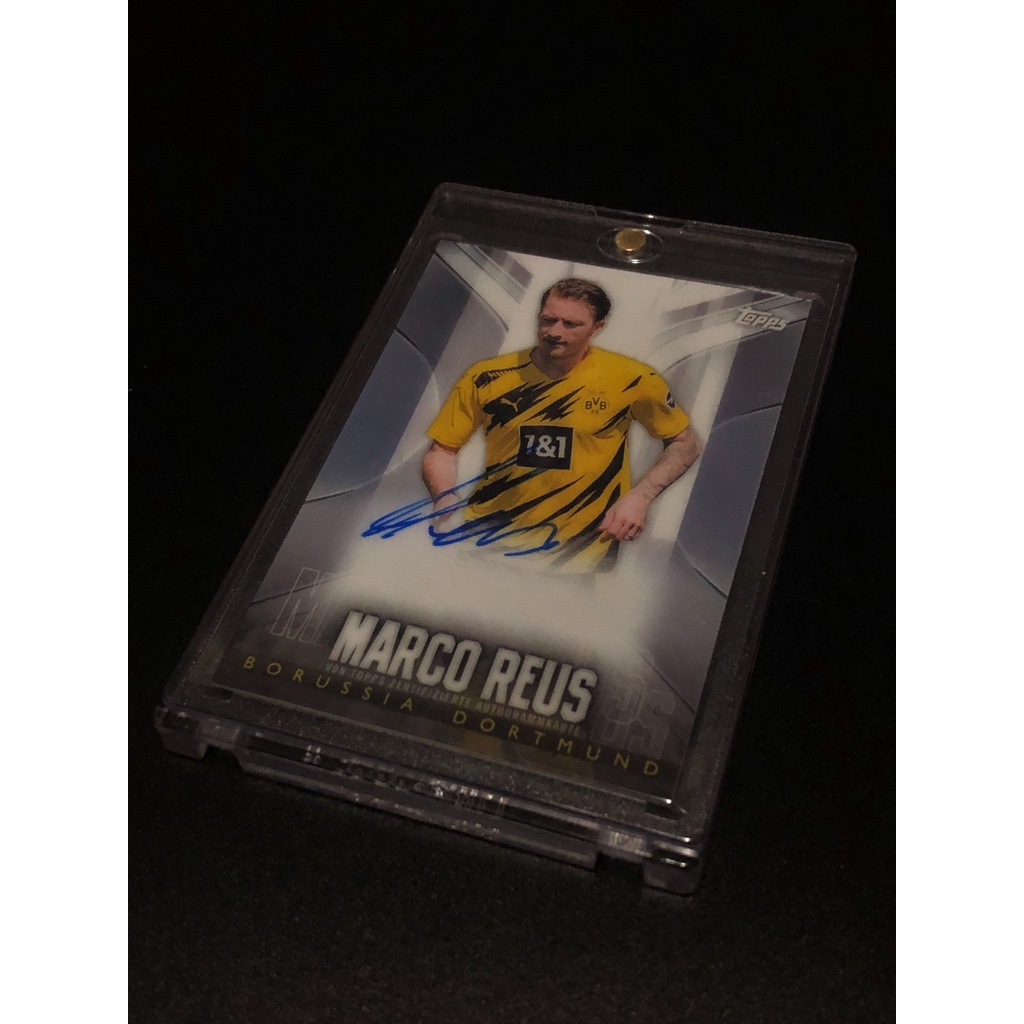 การ์ดนักฟุตบอลพร้อมลายเซ็น Marco Reus #15/44 Topps Chrome 2020-21 BVB Borussia Dortmund Transcendent