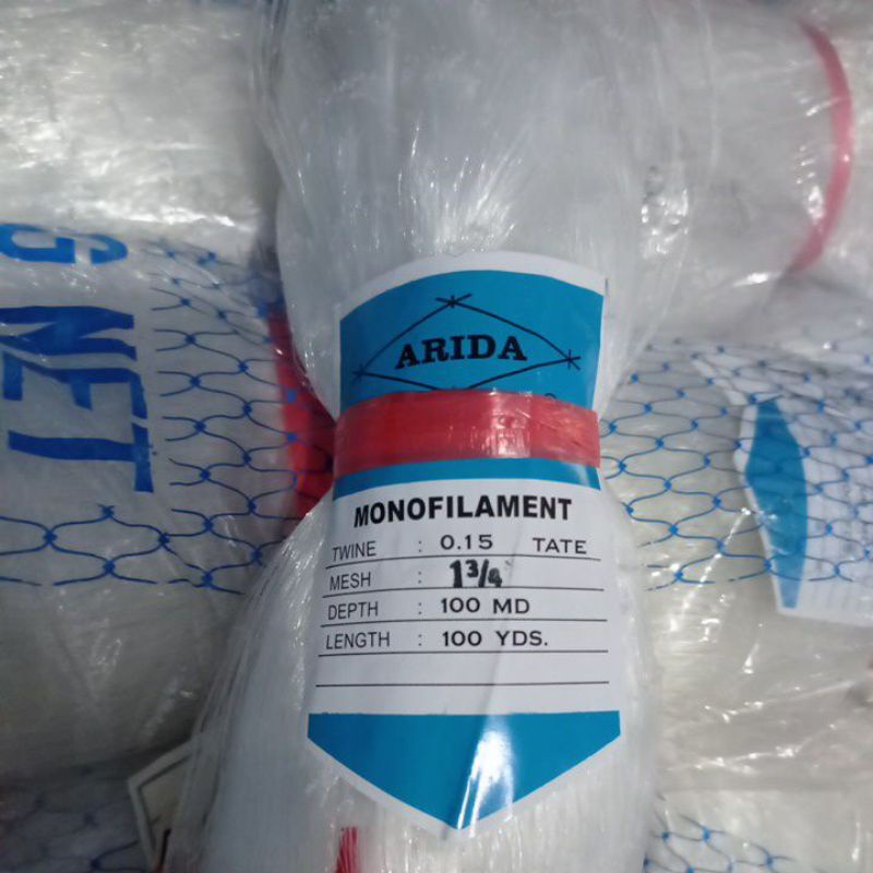 Arida Fishing Net 0.15 13⁄4 นิ้ว 100md/100yds tate Fishing Net String Trawl Fishing Net Arida Trawl 
