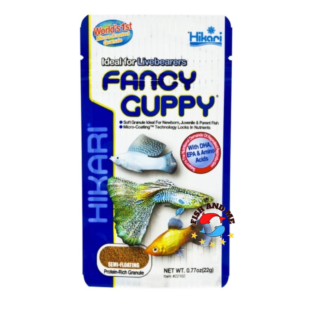 Hikari Fancy Guppy เหมาะสําหรับ Livebearers (22gm) makanan ikan guppy molly, นีออน ,tetra