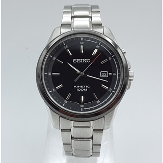 นาฬิกา SEIKO MENS SKA679 KINETIC 42 MM BLACK DIAL STAINLESS STEEL WATCH (สภาพดี)