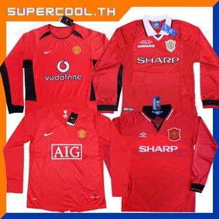 Manchester United เสื้อบอลแมนยูย้อนยุคแขนยาว เสื้อแมนยูย้อนยุค เสื้อแมนยูรุ่นเก่า เสื้อฟุตบอลแมนยูแขนยาว RetroVintage