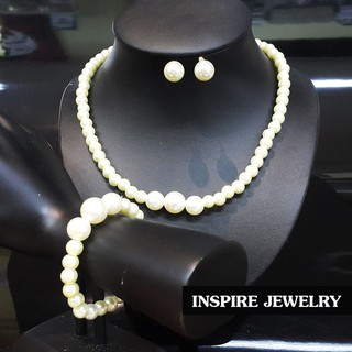 Inspire Jewelry เครื่องประดับชุดไทย มุกแฟชั่น ชุดมุกตามแบบ พร้อมต่างหู  เหมาะกับการแต่งกายที่สวยงาม