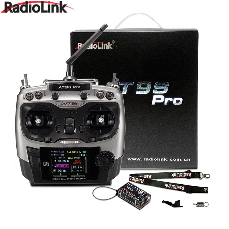 Radiolink เครื่องรับส่งสัญญาณวิทยุบังคับ AT9S Pro TX 10 12CH พร้อมตัวรับสัญญาณ R9DS RX 2.4G สําหรับโดรนบังคับ FPV