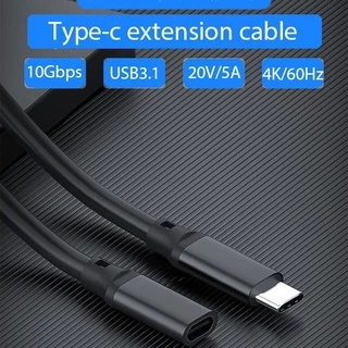 Type-c Extension Cable Usb3.1gen2 USB C ชายหญิง 100W Fast Charging 20Gbps ข้อมูล 4K 60HZ สายสําหรับแล็ปท็อป Docking Station โทรศัพท์มือถือแท็บเล็ต Monitor