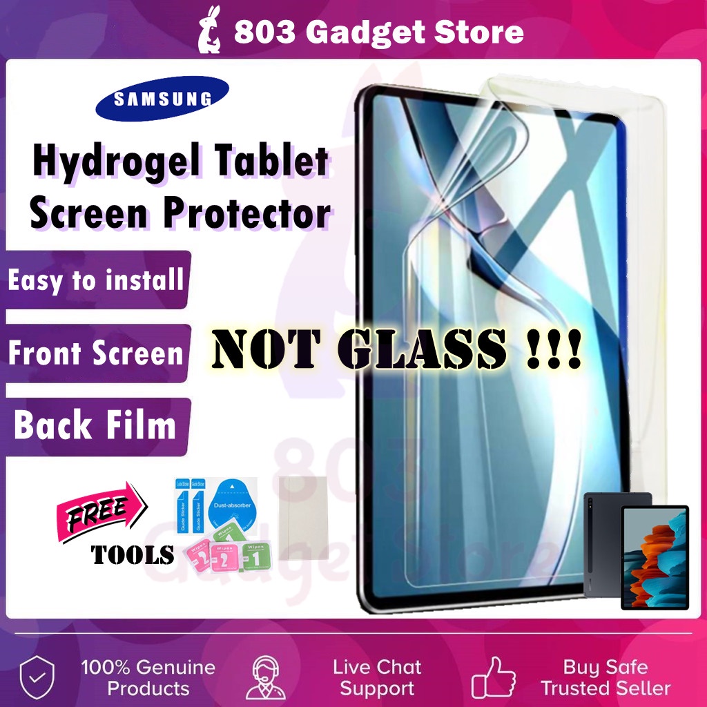 [Tablet] ฟิล์มไฮโดรเจลกันรอยหน้าจอ และด้านหลัง สําหรับ Samsung Galaxy Tab S8+ Tab S8 S7 FE Tab S7+ Tab S6 Lite Tab S6 Tab S5e