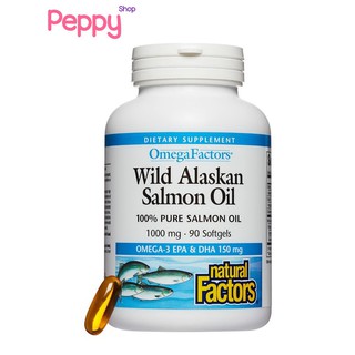 Natural Factors Wild Alaskan Salmon Oil 1,000 mg 90 Softgels น้ำมันปลาแซลมอน 90 ซอฟท์เจล