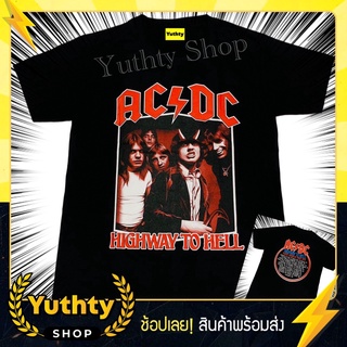 ลายน่ารัก❀♟☎เสื้อวง ACDC เสื้อยืดแฟชั่นวินเทจ90 ไม่มีตะเข็บข้าง ใส่ได้ทั้งชายและหญิง