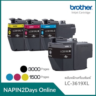 LC-3619XL 4 สี  ของแท้ พิมพ์ A4 พริ้นเอกสารได้ 1,500 หน้าใช้กับพริ้นเตอร์ Brother MFC-J2330DW/2730DW, MFC-J3530DW/3930DW