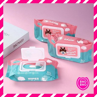 BAOBAOBABYSHOP - Baby Wipes 80 แผ่น ทิชชู่เปียกสูตรน้ำ 99.99%  สำหรับเด็ก และผู้ใหญ่ ราคาถูก พร้อมส่งจากไทย