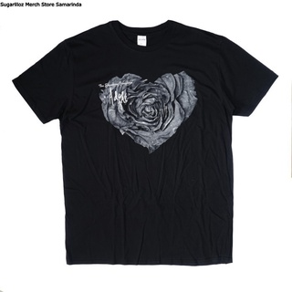 คอลูกเรือเสื้อยืดคอกลมเสื้อยืด พิมพ์ลายวง PUMPKINS BLACK ROSE - XLผ้าฝ้ายแท้