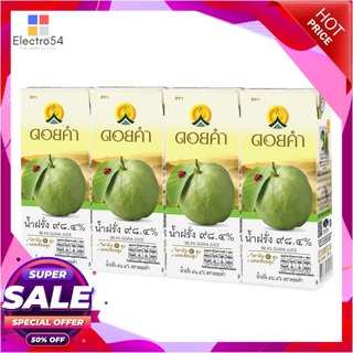 ดอยคำ น้ำฝรั่ง 98.4% 200 มล. x 4 กล่องน้ำผักและน้ำผลไม้Doi Kham 98.4% Guava Juice 200 ml x 4 Boxes