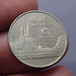 เหรียญ 1 บาท หลังวัดพระศรืๆ (ช่อฟ้าสั้น) พ.ศ.2529 ผ่านใช้ (ตัวติดลำดับ1)